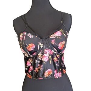 NWT Victoria's Secret 34C Floral Satin Corset Bustier Top
